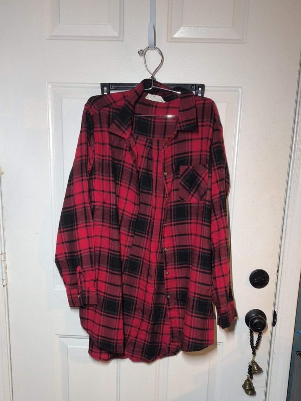 Hippie Rose Red and Black Plaid Shirt